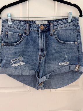 One Teaspoon Bandits Shorts 29 | High Waist Denim Cutoff